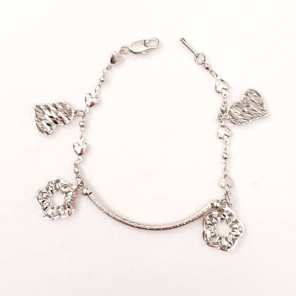 18K RGP Hearts & Flowers Simple Bracelet - Picture 1 of 6